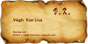 Végh Karina névjegykártya