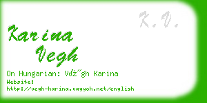 karina vegh business card